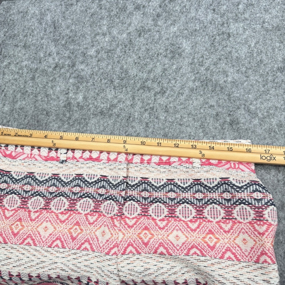 Dalia Womens Pink & White Geometric Patterned Shorts Size‎ 6 Cotton Blend - Picture 5 of 11